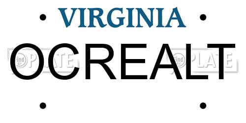 OCREALT Virginia License Plate