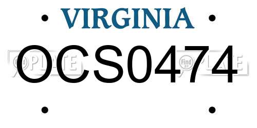 OCS0474 Virginia License Plate