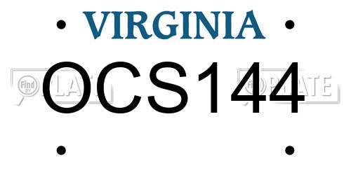 OCS144 Virginia License Plate