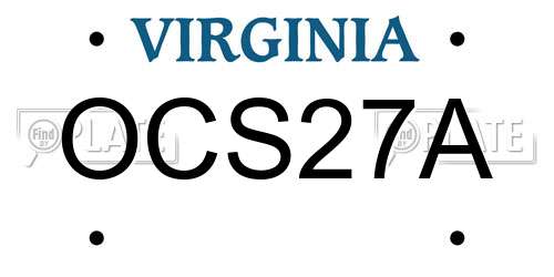 OCS27A Virginia License Plate