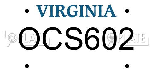 OCS602 Virginia License Plate