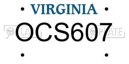 OCS607 Virginia License Plate