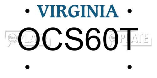 OCS60T Virginia License Plate