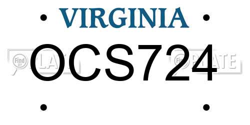 OCS724 Virginia License Plate