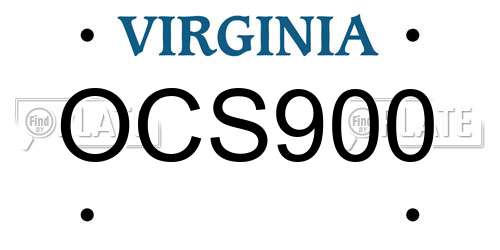 OCS900 Virginia License Plate