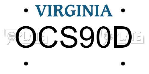 OCS90D Virginia License Plate