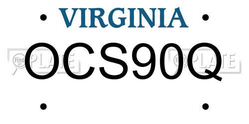 OCS90Q Virginia License Plate