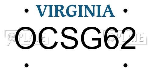 OCSG62 Virginia License Plate