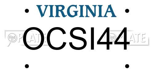 OCSI44 Virginia License Plate
