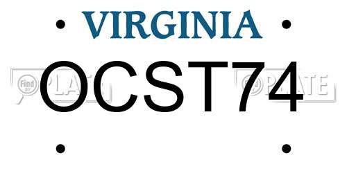 OCST74 Virginia License Plate