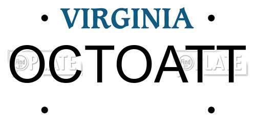 OCTOATT Virginia License Plate