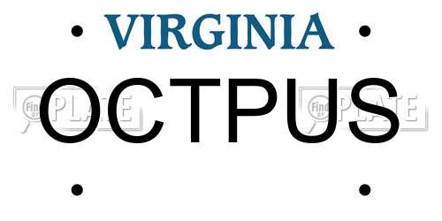 OCTPUS Virginia License Plate