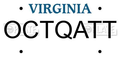 OCTQATT Virginia License Plate