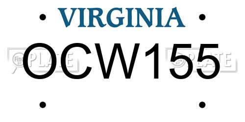 OCW155 Virginia License Plate
