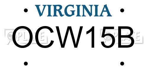 OCW15B Virginia License Plate