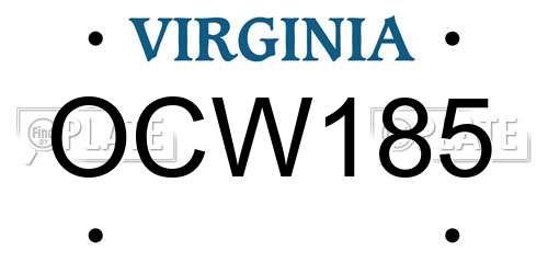 OCW185 Virginia License Plate