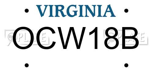 OCW18B Virginia License Plate