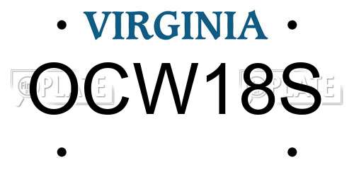 OCW18S Virginia License Plate