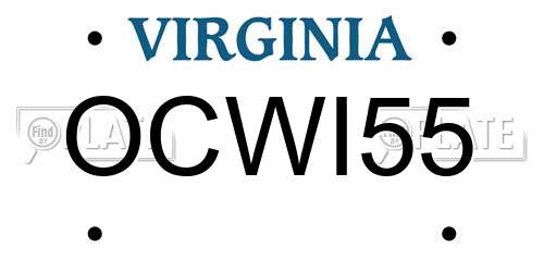 OCWI55 Virginia License Plate