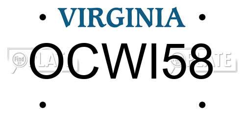 OCWI58 Virginia License Plate