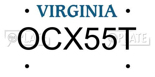 OCX55T Virginia License Plate