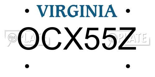 OCX55Z Virginia License Plate
