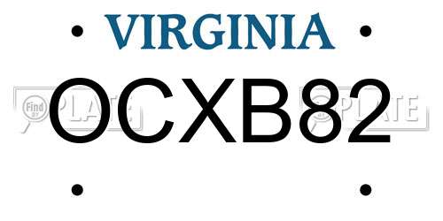 OCXB82 Virginia License Plate