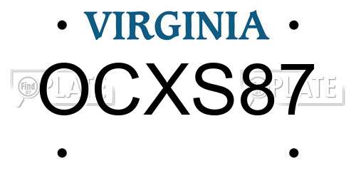 OCXS87 Virginia License Plate