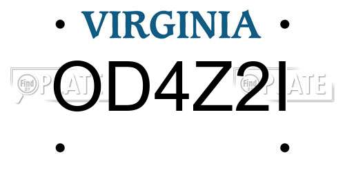 OD4Z2I Virginia License Plate