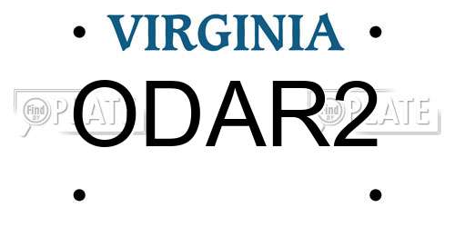 ODAR2 Virginia License Plate