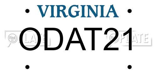ODAT21 Virginia License Plate
