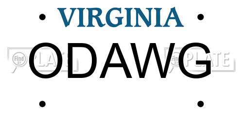 ODAWG Virginia License Plate
