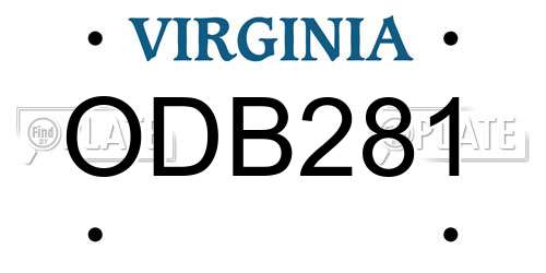 ODB281 Virginia License Plate