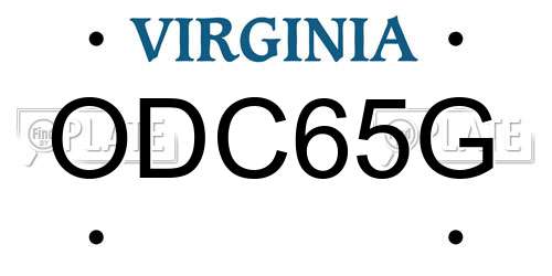 ODC65G Virginia License Plate