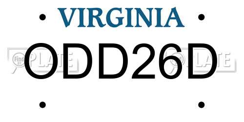 ODD26D Virginia License Plate