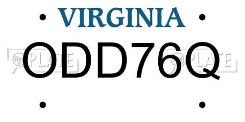 ODD76Q Virginia License Plate
