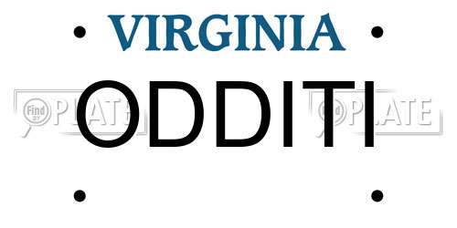ODDITI Virginia License Plate