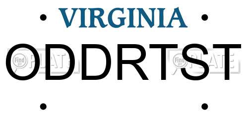 ODDRTST Virginia License Plate
