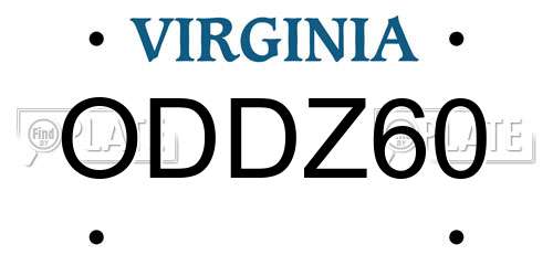 ODDZ60 Virginia License Plate