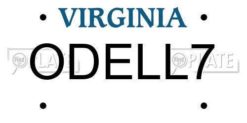 ODELL7 Virginia License Plate