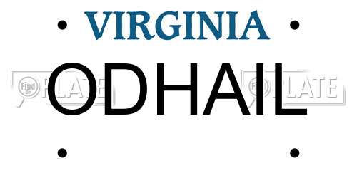 ODHAIL Virginia License Plate