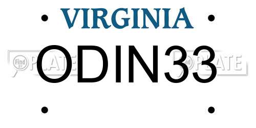 ODIN33 Virginia License Plate