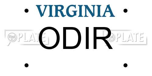 ODIR Virginia License Plate