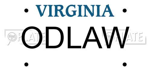 ODLAW Virginia License Plate