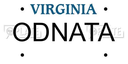 ODNATA Virginia License Plate