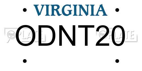 ODNT20 Virginia License Plate