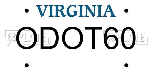ODOT60 Virginia License Plate