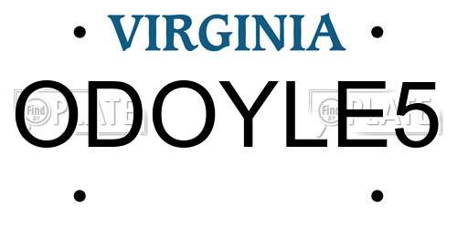 ODOYLE5 Virginia License Plate