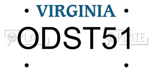 ODST51 Virginia License Plate