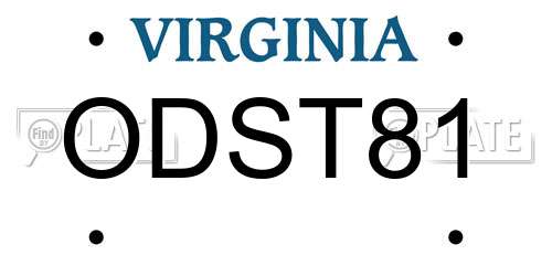 ODST81 Virginia License Plate